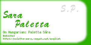 sara paletta business card
